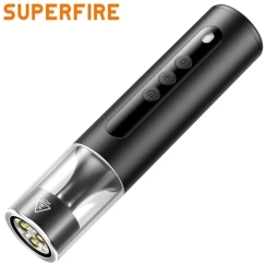 Superfire Stovyklavimo žibintuvėlis 3in1, 9W 700lm, +gintarinė +UV 365nm 4000mAh USB C