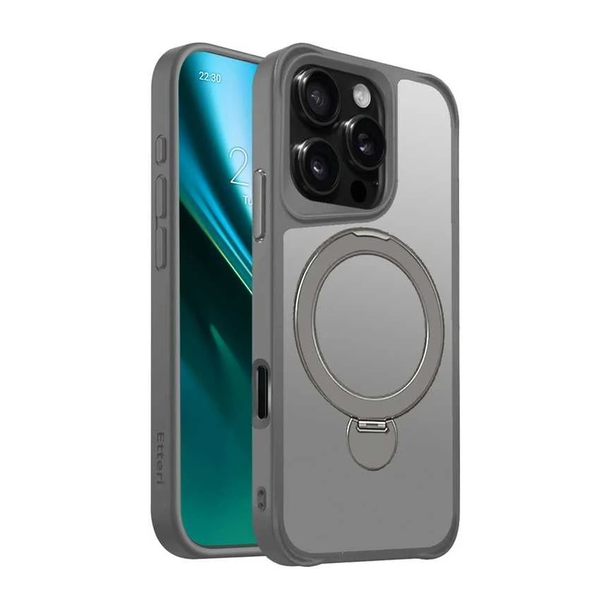 Etteri Matt Mag Ring case for iPhone 16 Pro 6.3" gray
