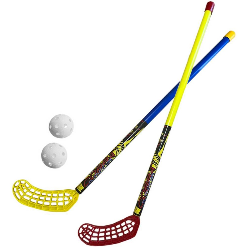 Azetx Cobra Junior unihokeja komplekts 2 nūjas + 2 bumbiņas bez apvalka 87cm