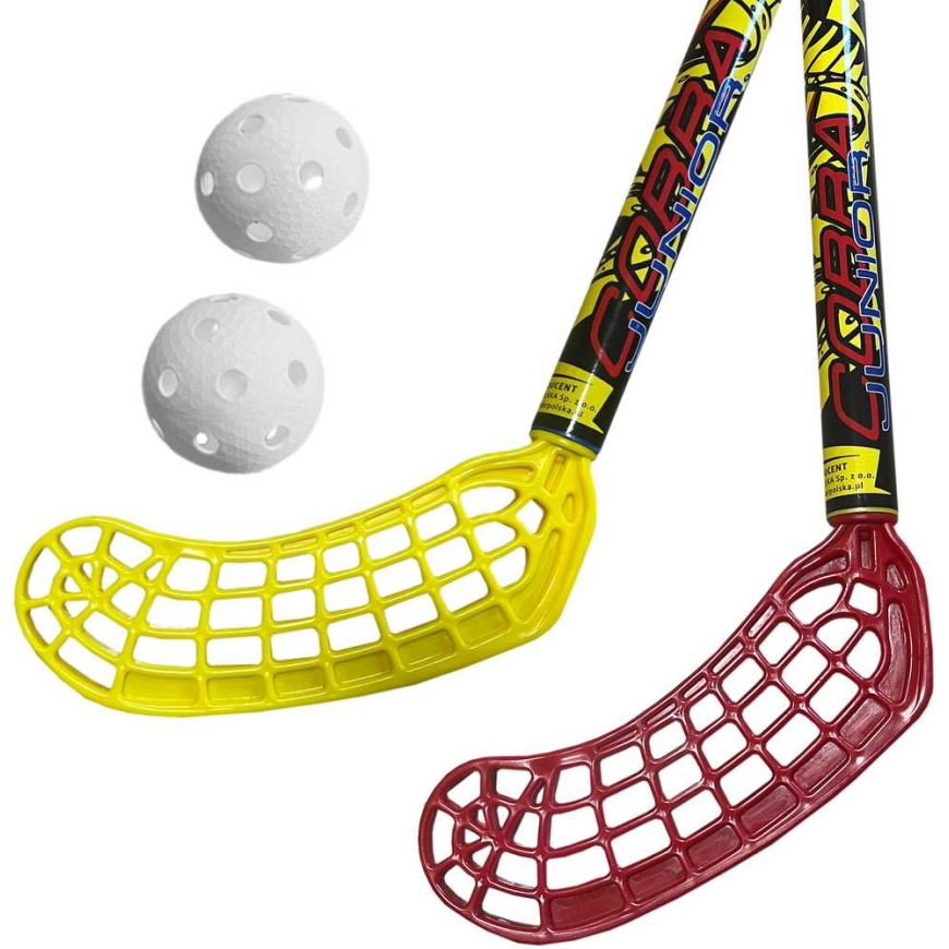 Azetx Cobra Junior unihockey-setti 2 mailaa + 2 palloa ilman grippejä 87 cm – 2