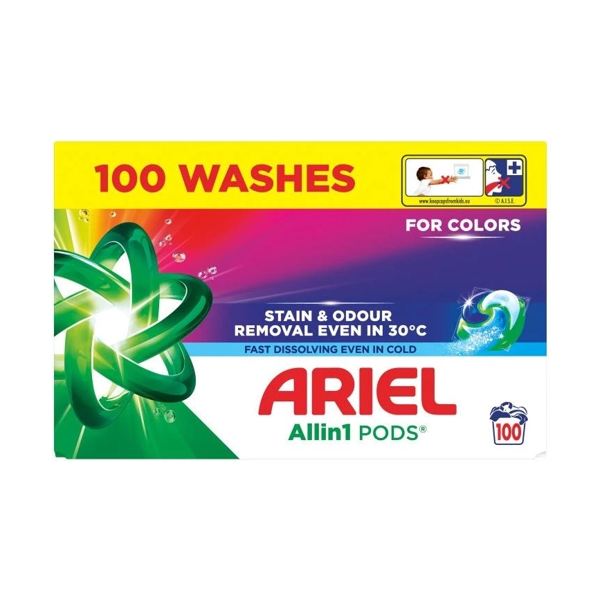 Ariel All-in-1 Pods Color Želinės Skalbimo Kapsulės, 100 Kapsulės – 3