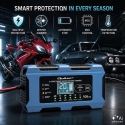 Qoltec Protingas įkroviklis 12V 10A | Įkroviklis su atkūrimo funkcija | MCU | Auto OFF | 9 pakopų įkrovimas | AGM GEL LiFePO4 Qoltec Protingas įkroviklis 12V 10A | Įkroviklis su atkūrimo funkcija | MCU | Auto OFF | 9 pakopų įkrovimas | AGM GEL LiFePO4