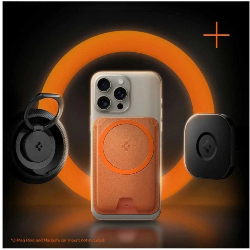 Spigen Valentinus MAgFit+ MagSafe Yleinen Magneettikorttiteline Metallic Oranssi – 2