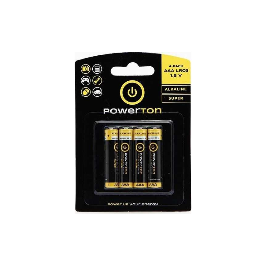 Powerton Al kaline AAA (LR03) 1.5V 4tk