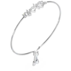 Guess Plieninė apyrankė su kristalais ir cirkoniais sietynas JUBB05363JWRHT/U