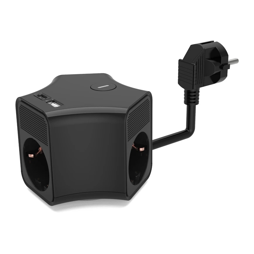 Plastrol 3 kontaktu Schuko pagarinātājs ar slēdzi un USB-A un USB-C ligzdām – 2