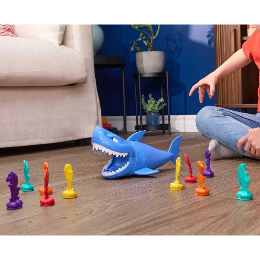 Žaidimas „Pašėlęs ryklys“ vaikams, miklumo Shark Strike boulingas su rykiu, 5+ – 5