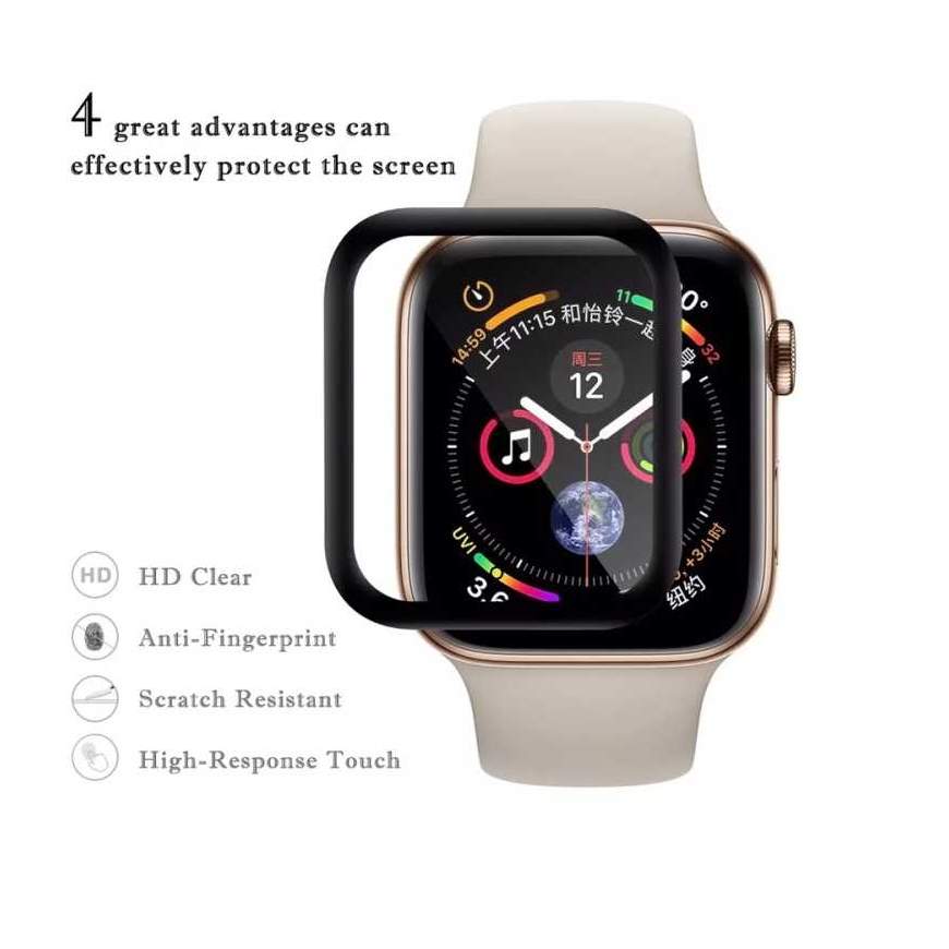 Riff "Hot Bending 3D Glass for Apple Watch 1/2/3/5/6/7 42mm" Black