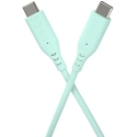 PREMIUMCORD USB-C–USB-C laidas, 60 W, 480 Mbps, silikoninis, turkio spalvos, 1,5 m