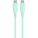 PREMIUMCORD USB-C–USB-C laidas, 60 W, 480 Mbps, silikoninis, turkio spalvos, 1,5 m