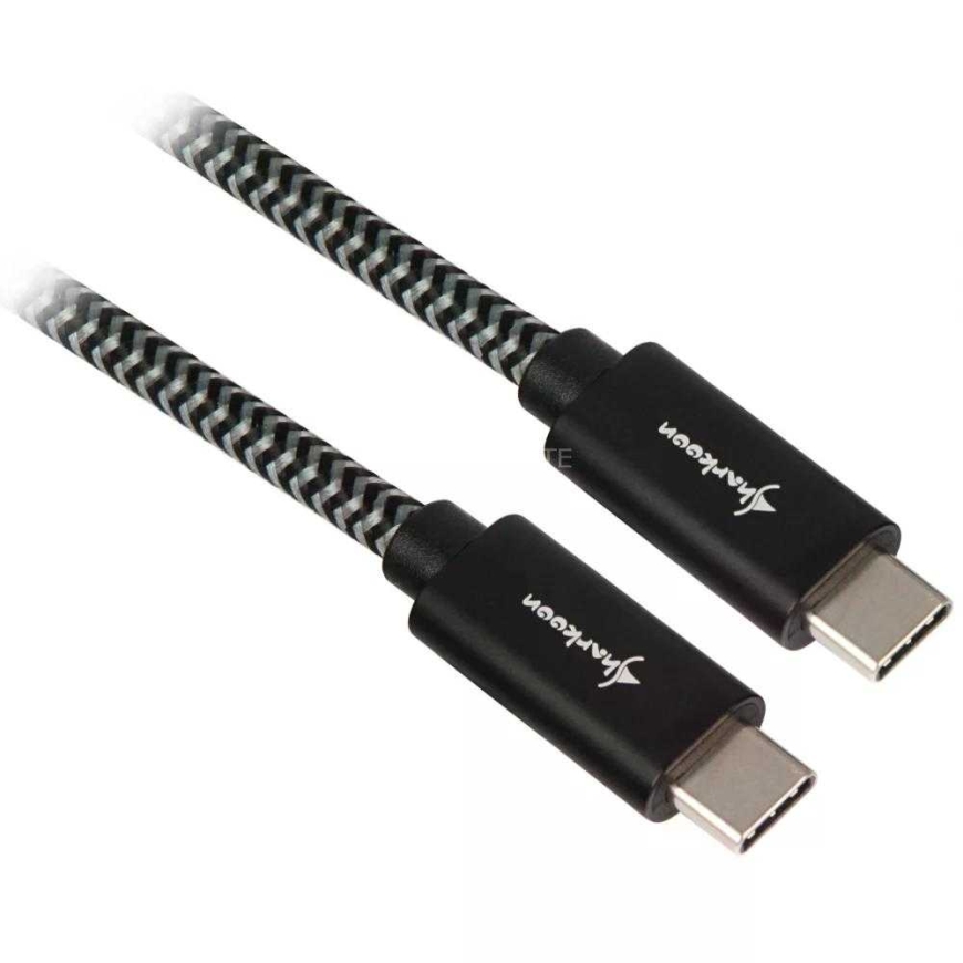 Sharkoon USB 3.1 C-C kaapeli musta/harmaa 1.0m