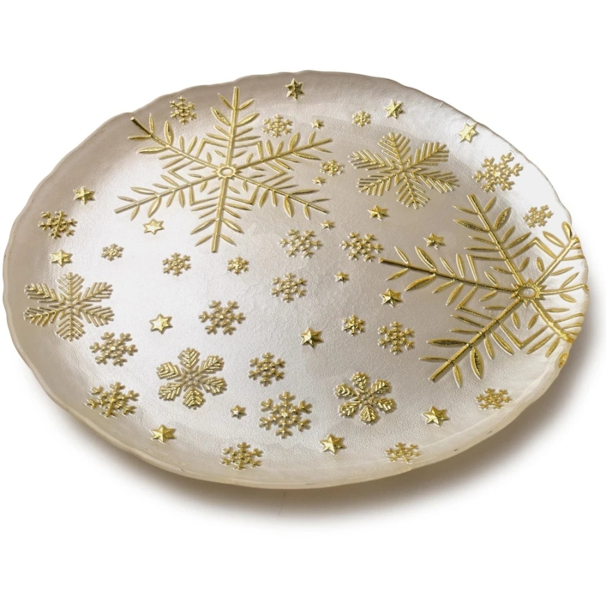 Mondex Since 1986 SANTA LILA Тарелка 33x33x2,4 см белая с снежинками – 2