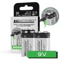 Liibattaries USB-C Rechargeable batteries Lithium-Ion MN1604 Krona 9V (2pcs)