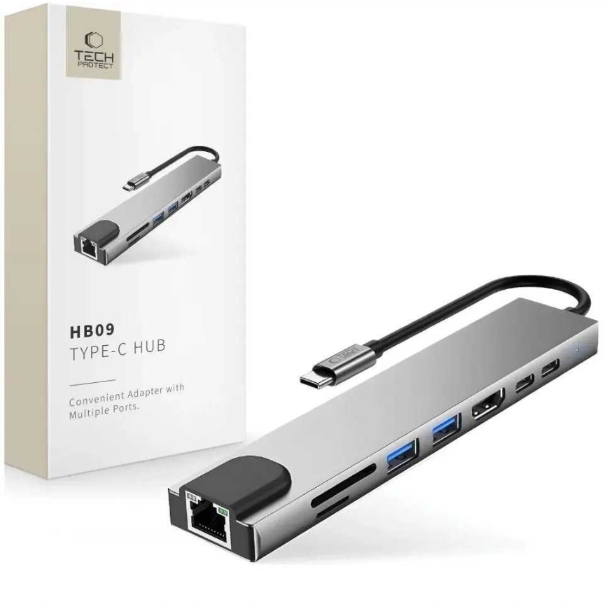 Tech-Protect HB09 8-in-1 USB centro 100W
