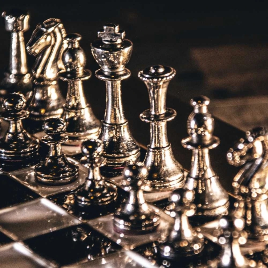 Manopoulos Classic Metal Staunton Chess Set 28x28cm with Pieces – 5