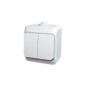 Schneider DOUBLE SWITCH IP44 WHITE CEDAR+