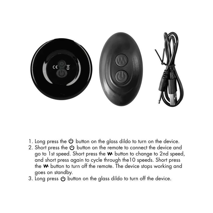 Chrystalino By Shots Dotted – with suction cup and remote control – 10 speeds – black – 4