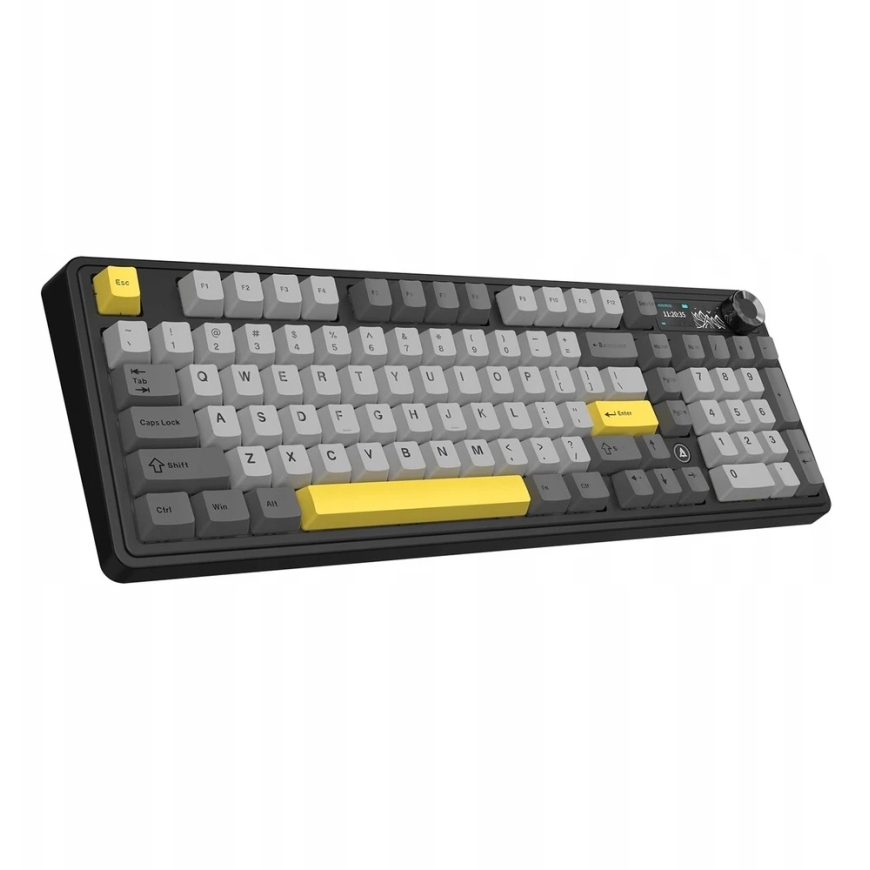 Klaviatūra mechaninė belaidė Ajazz AK980 V2 Gift Switch V2 Juodas Gray Geltona su ekranem – 3
