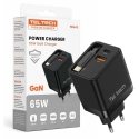 Teltech 65W 1c + 1A with retractable cable / black TCH-11 Teltech 65W 1c + 1A with retractable cable / black TCH-11
