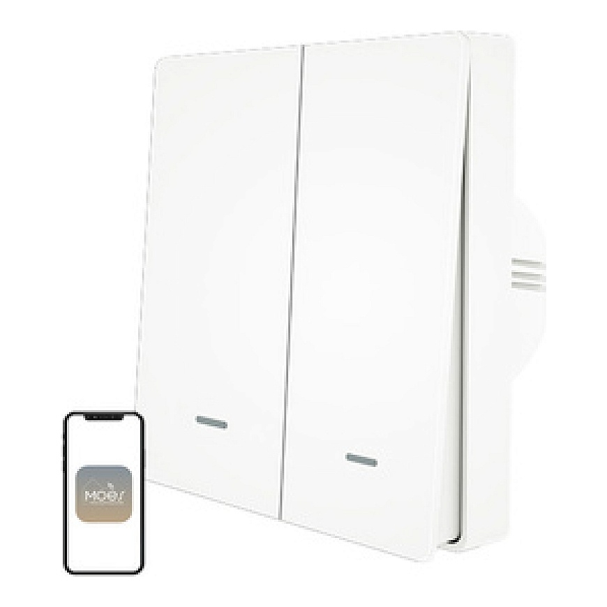 MOES ZS-B-EU2 ZigBee 2-kanali šviesos jungiklis – 2