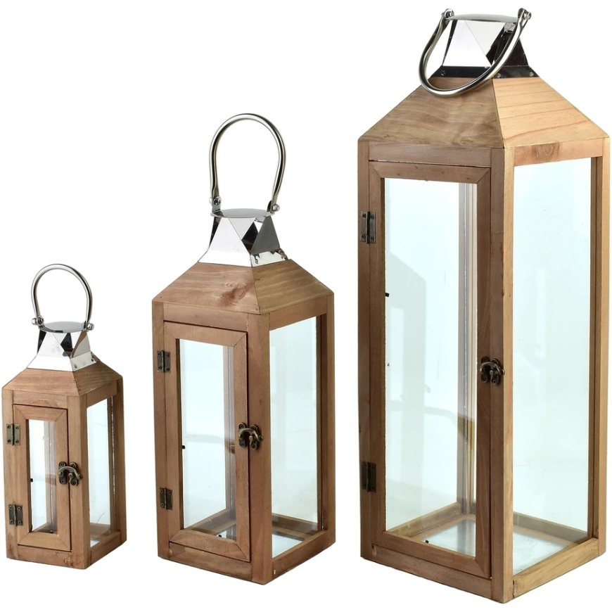 Mondex Since 1986 LEVI Complete 3 Lanterns 20x20x62cm/15x15x42cm/10x10x28cm – 2