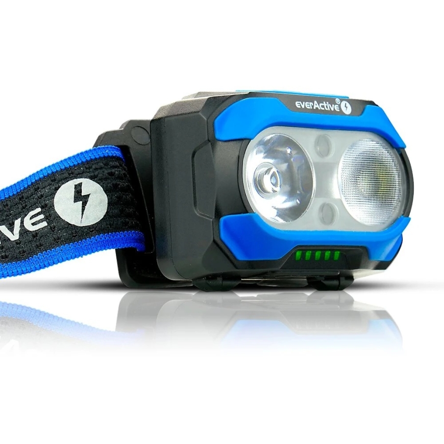 Taskulamppu - everActive HL-600R Owl 600 Lumenia, USB-C, 9h Ekotila, Musta – 2