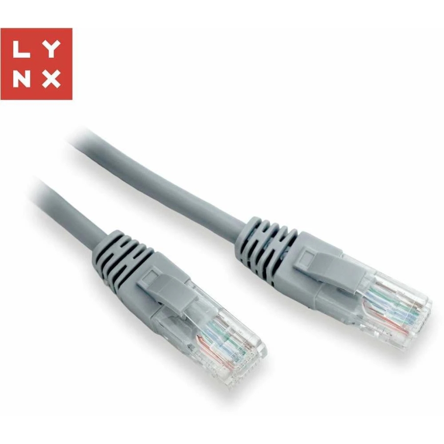 LYNX UTP patch cable Cat5e, PVC, CCA, 0.1 m, gray (10 pcs in package)