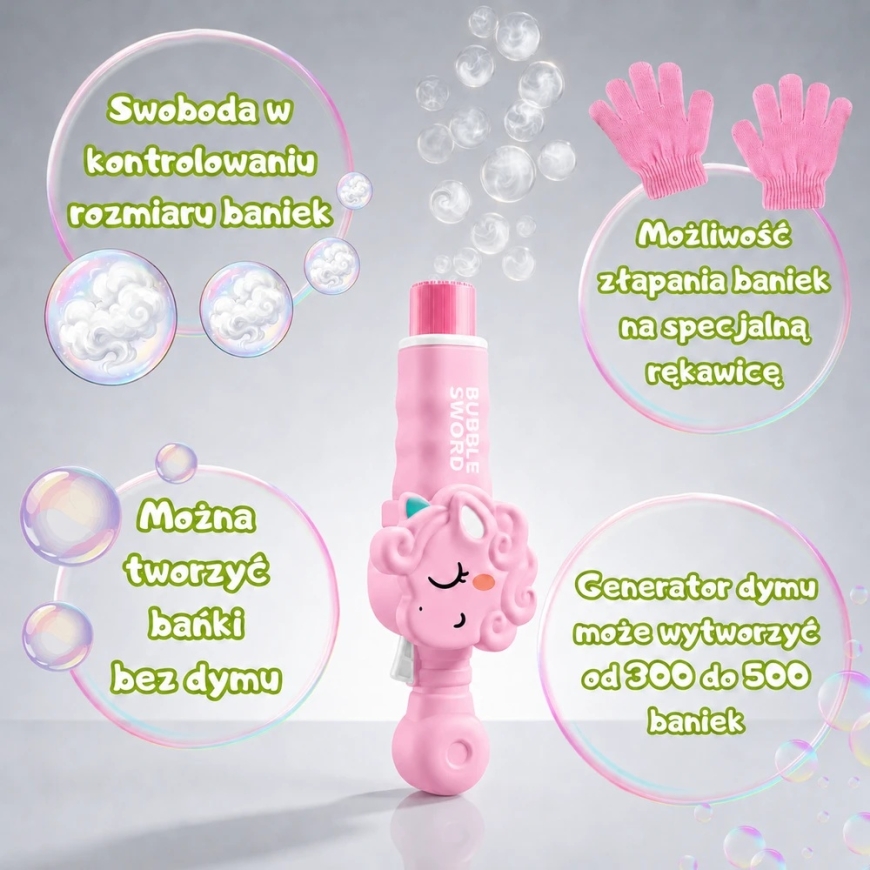 WOOPIE Yksisarvisumuhöyry- ja kuplakone ladattava – 2