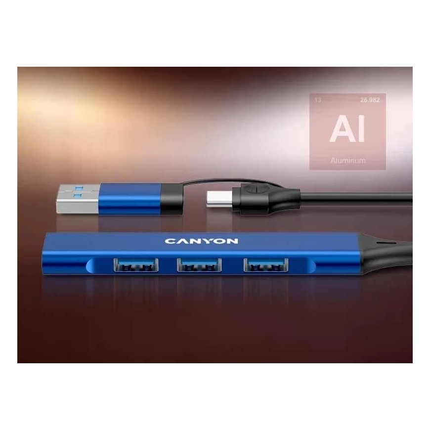 Canyon DS-02 4in1 USB-A/C Blue – 2