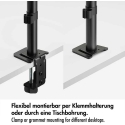LogiLink Monitor Holder 2x 17-32 inches, 10kg max per arm LogiLink Monitor Holder 2x 17-32 inches, 10kg max per arm