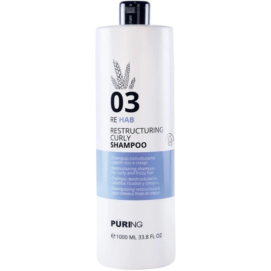 PURING 03 Rehab Taastav Šampoon Kui Kurvilistele Juustele, 1000 ml – 2