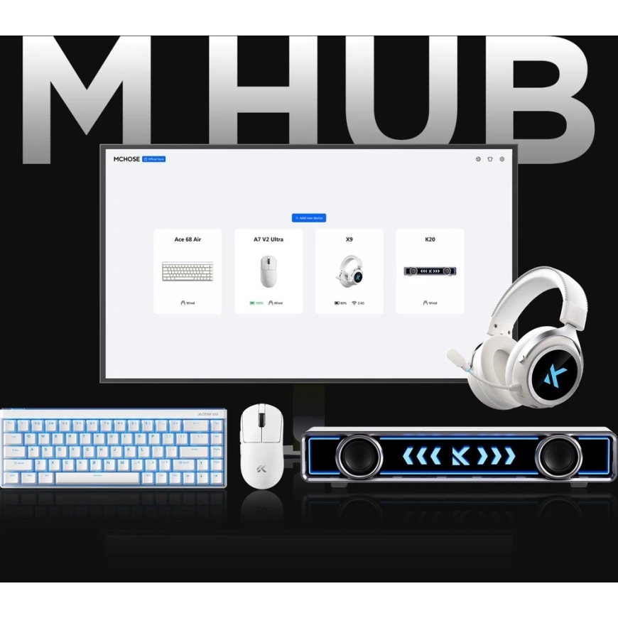 MCHOSE A7 V2 Ultra Wireless Gaming Mouse | White – 5