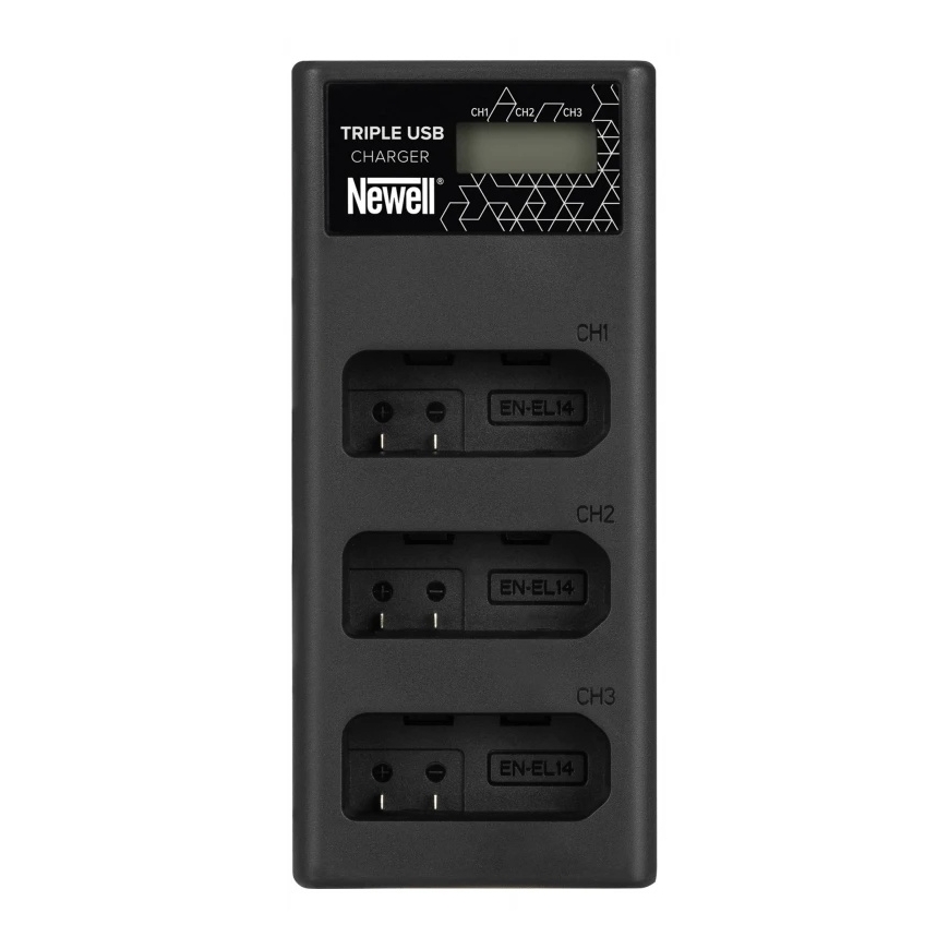 Akumulatoru Lādētājs - Newell CD-USB-C Trīsu Kanālu Lādētājs Nikon EN-EL14 Akumulatoriem Melns – 2