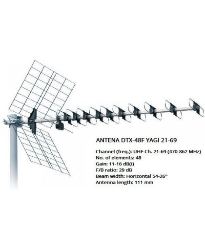 eStar Antenna DTX-48F Yagi 21-69 Black Black