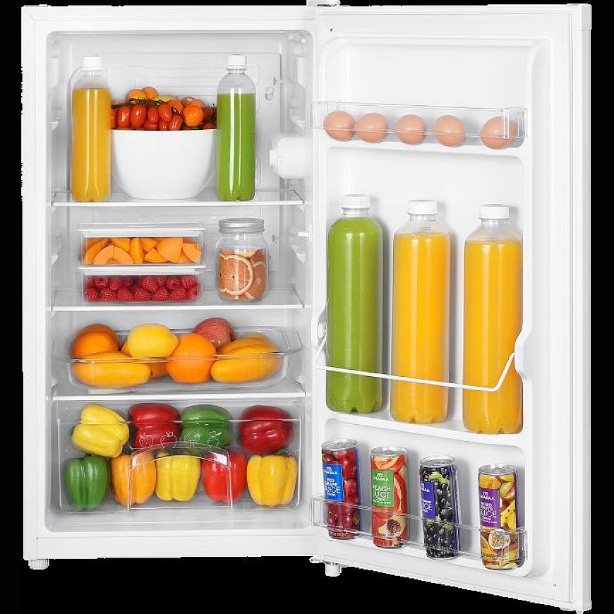 MPM-89-CJ-39 valkoinen kompressorikäyttöinen jääkaappi, jossa on vihannessäilytyslaatikko, kapasiteetti 90 litraa, korkeus 85 cm – 5