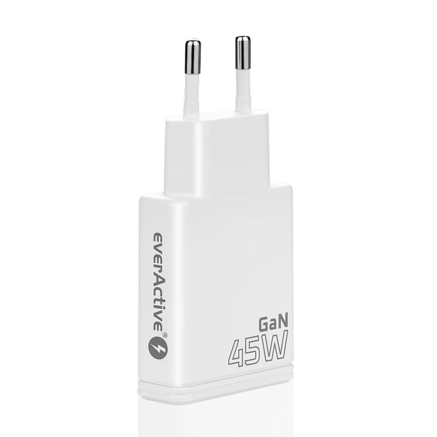 Charger GaN 1x USB-C, 1x USB Quick Charge 3.0 45W PD white – 4