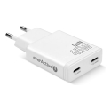 Зарядное устройство GaN 2x USB-C Quick Charge 3.0 45W PD белое Зарядное устройство GaN 2x USB-C Quick Charge 3.0 45W PD белое