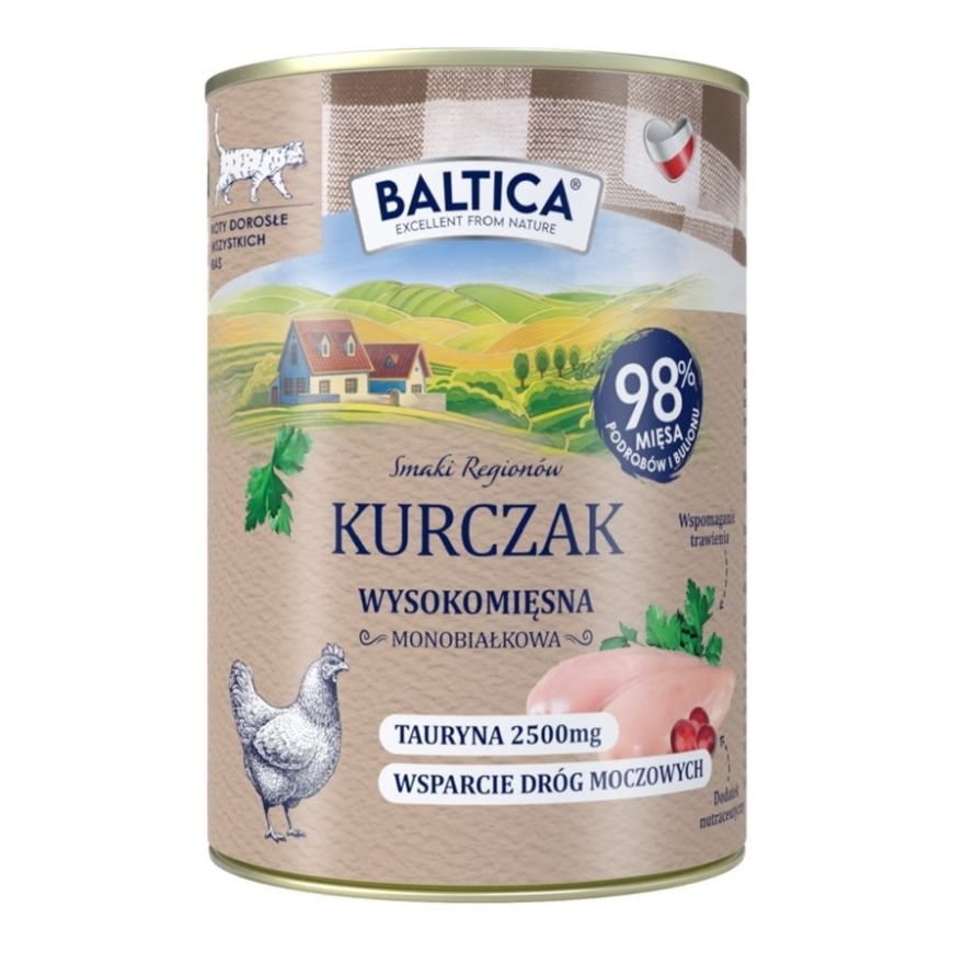 BALTICA Regioonide Maitsed Kana Mono - märg kassitoit - 400g