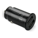 Car charger 2 X USB 12W black + USB-C cable 1m