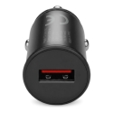 Auto lādētājs 1 X USB QC3.0 18W melns + USB-C kabelis 1m Auto lādētājs 1 X USB QC3.0 18W melns + USB-C kabelis 1m