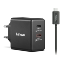Lenovo Dual USB-C 65W GaN Charger Universāls Melns AC Iekštelpas Lenovo Dual USB-C 65W GaN Charger Universāls Melns AC Iekštelpas