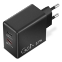Lenovo Dual USB-C 65W GaN Charger Universal Black AC Indoor Lenovo Dual USB-C 65W GaN Charger Universal Black AC Indoor