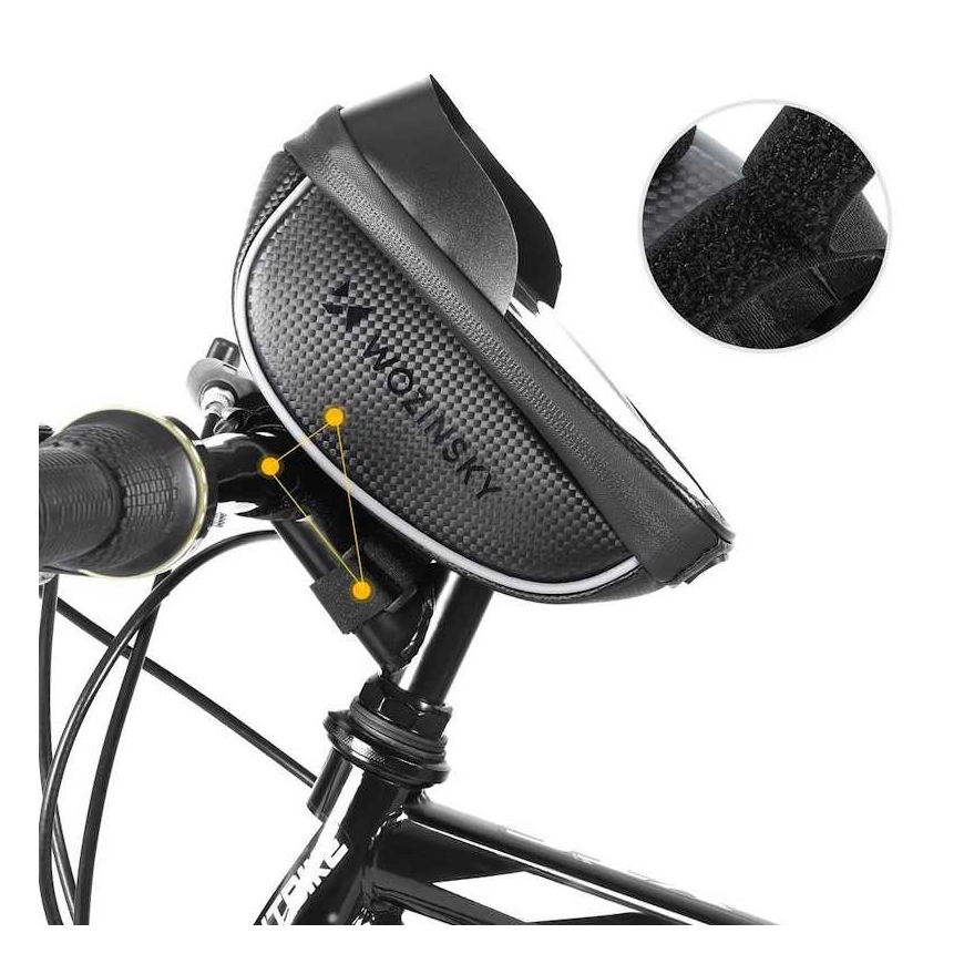 Wozy 16BK Ūdensizturīga velosipēda stūres augšējā soma ar telefona kabatu 6,5'' – 3
