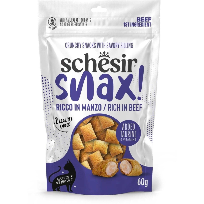 Schesir Schesir Snax, pildīts našķis, kaķiem, liellopu gaļa, 60g