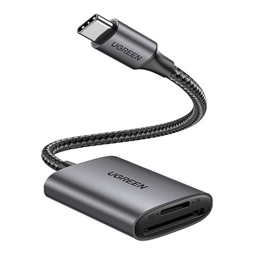 Ugreen 80888 kortinlukija USB 3.2 Gen 1 (3.1 Gen 1) Type-C Musta, Metallinen
