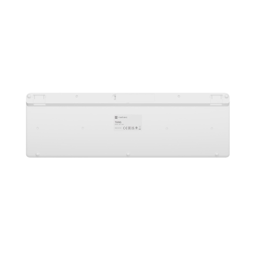 Natec Tang US bezvadu tastatūra BT + 2.4 GHz klusa Slim balta – 3