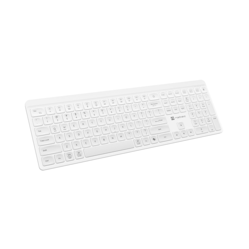 Natec Tang US belaidė klaviatūra BT + 2.4 GHz tylus Slim balta – 4