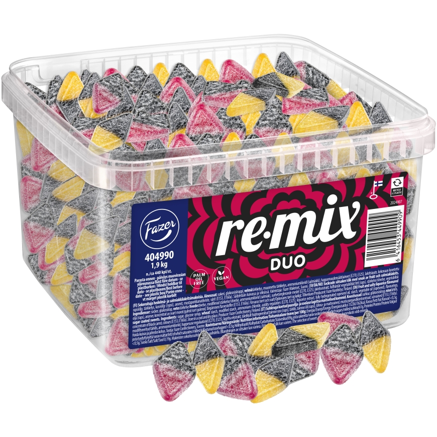 Fazer Remix Duo Augļu-Sāļais P&M vaļējā konfekte, 1.9 kg