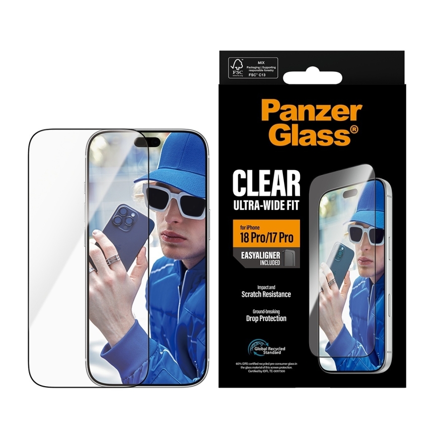 PanzerGlass Ultra-Wide Fit EasyAligner ekrāna aizsargs, iPhone 18 / 17 Pro – 2