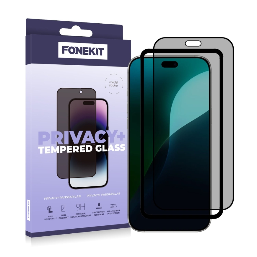 FoneKit Privacy+ Full Cover panssarilasi, iPhone 18 Pro Max